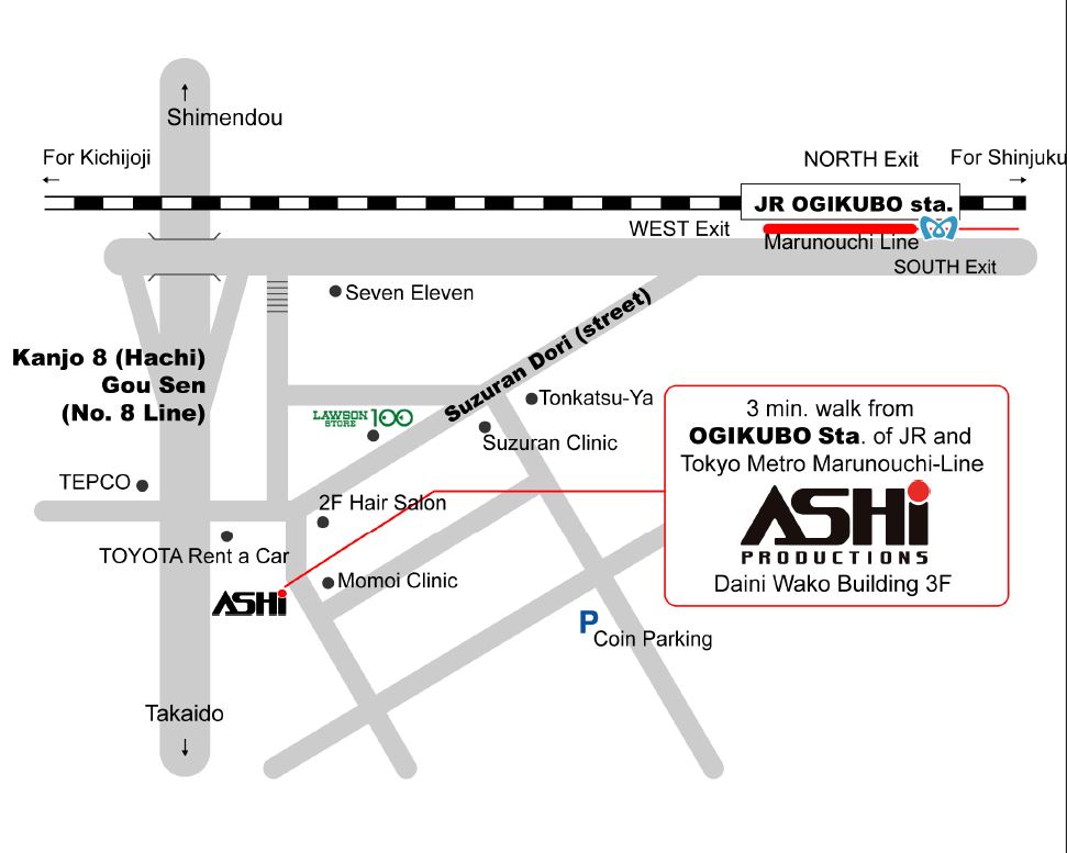 Map to Ashi Productions